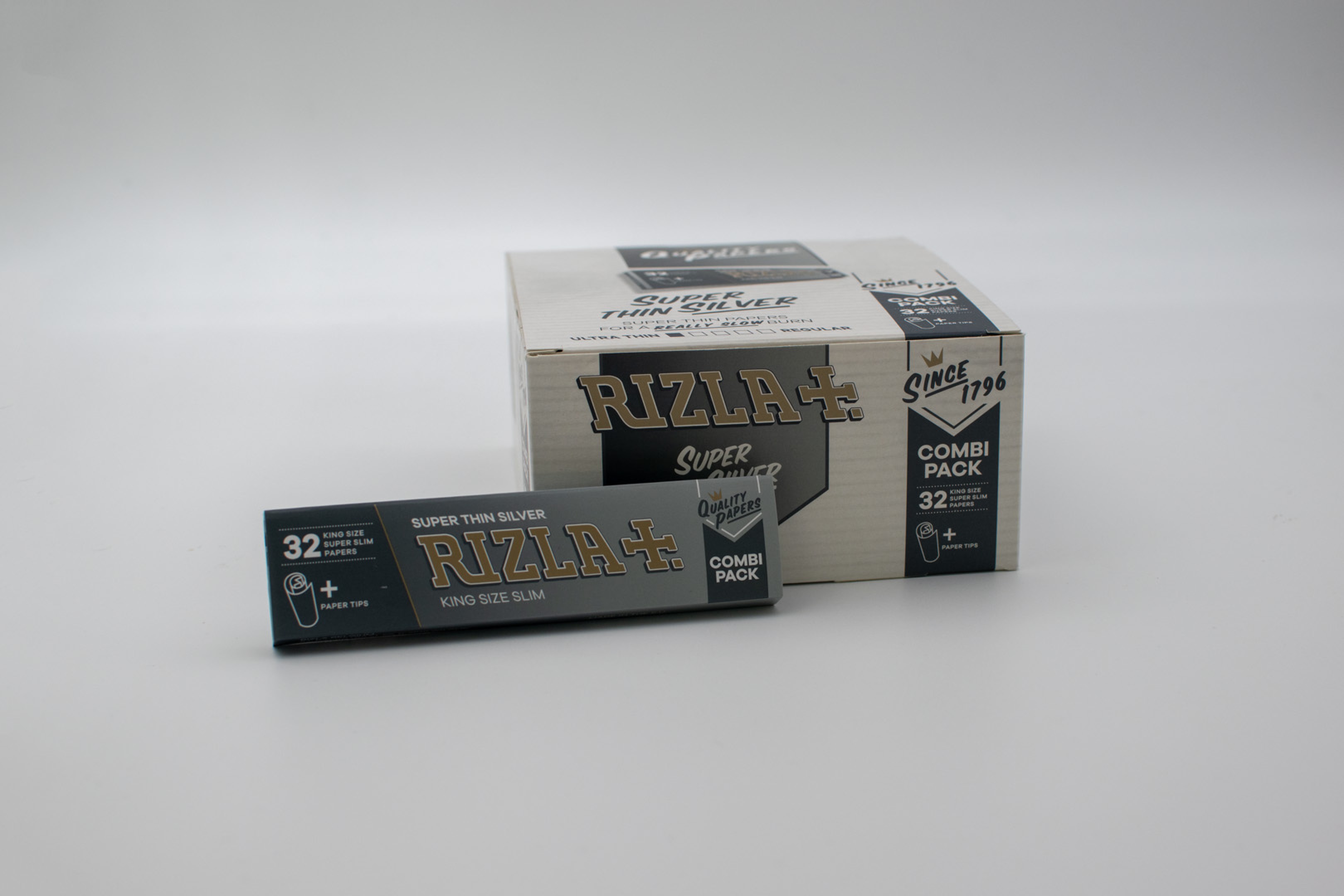 RIZLA Combi SILVER Slim ΜΕΓΑΛΑ ΧΑΡΤΑΚΙΑ